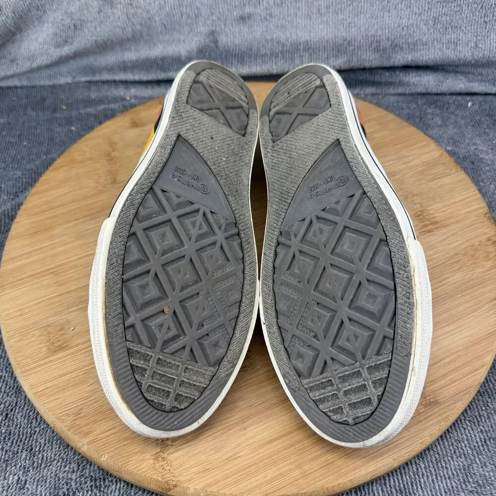 Converse One Star Junior Shoes Boys Size 5 Black Flame Canvas Slip On Sneakers